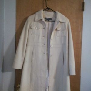 Kenneth Cole Reaction knee length cream coat 10P
